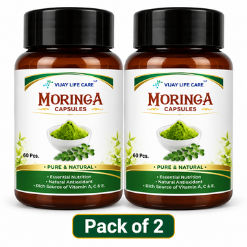 Vijay Life Care Moringa Capsules– 100% Pure & Natural, Rich in Vitamins A, C & E | Pack of 2, 3