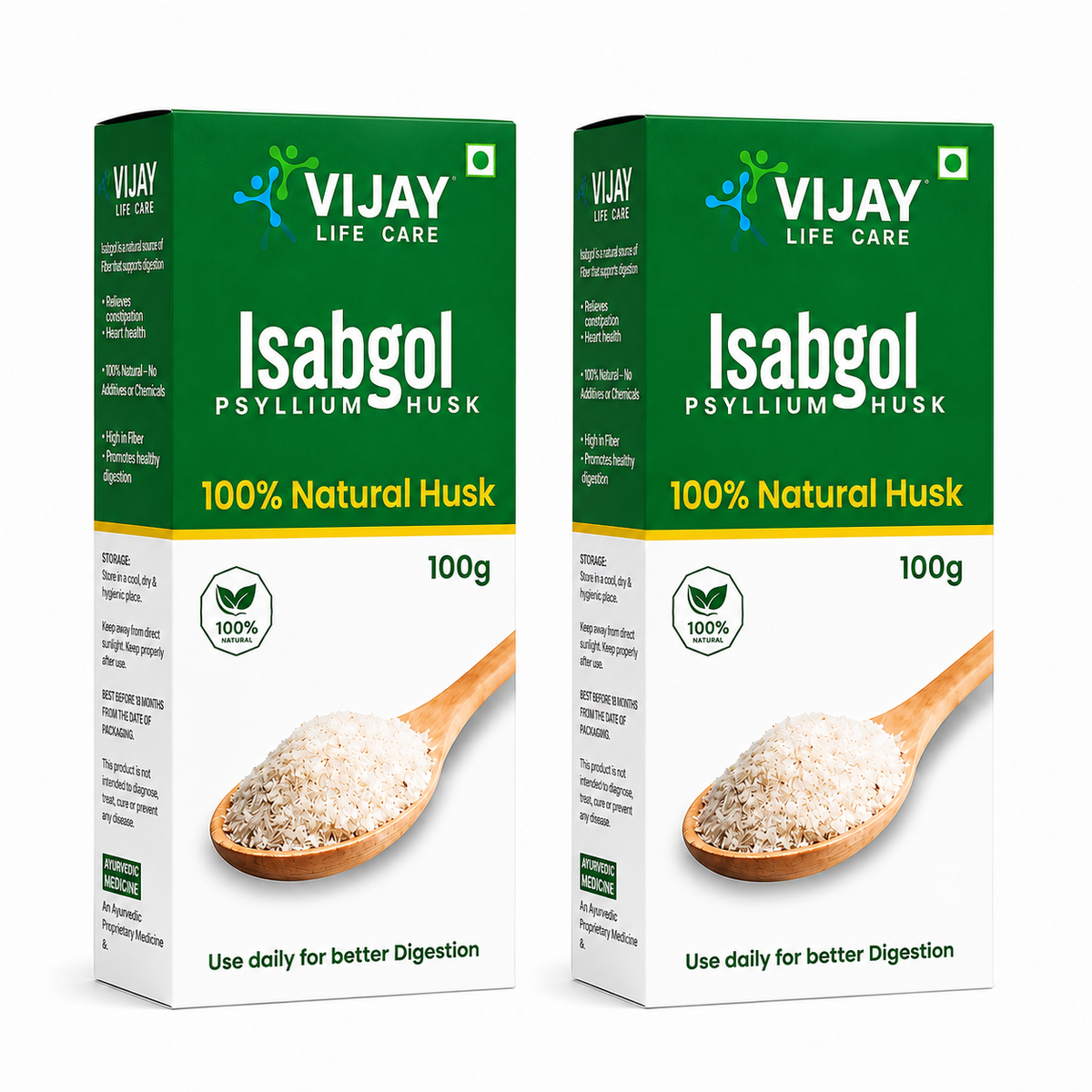 Vijay Life Care Isabgol Psyllium Husk – 100% Natural High Fiber Isabgol for Digestive Health & Constipation Relief