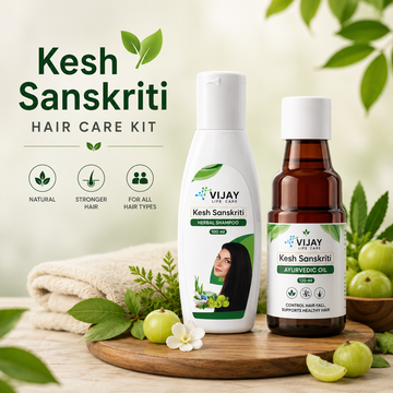 Kesh Sanskriti Ayurvedic Hair Care Combo | Medicated Herbal Shampoo 100ml + Ayurvedic Hair Oil 120ml | Reduces Hair Fall & Supports Healthy Hair Growth