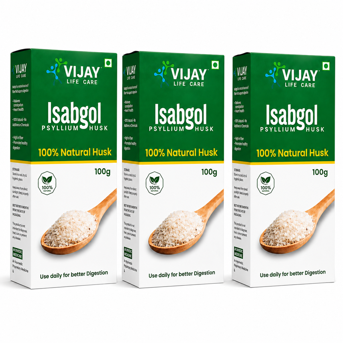 Vijay Life Care Isabgol Psyllium Husk – 100% Natural High Fiber Isabgol for Digestive Health & Constipation Relief