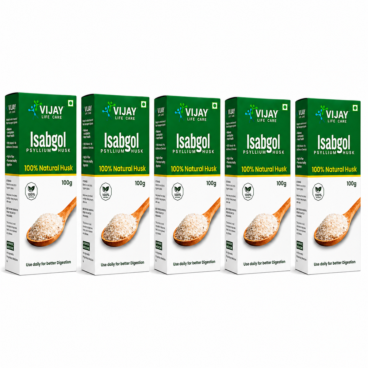 Vijay Life Care Isabgol Psyllium Husk – 100% Natural High Fiber Isabgol for Digestive Health & Constipation Relief