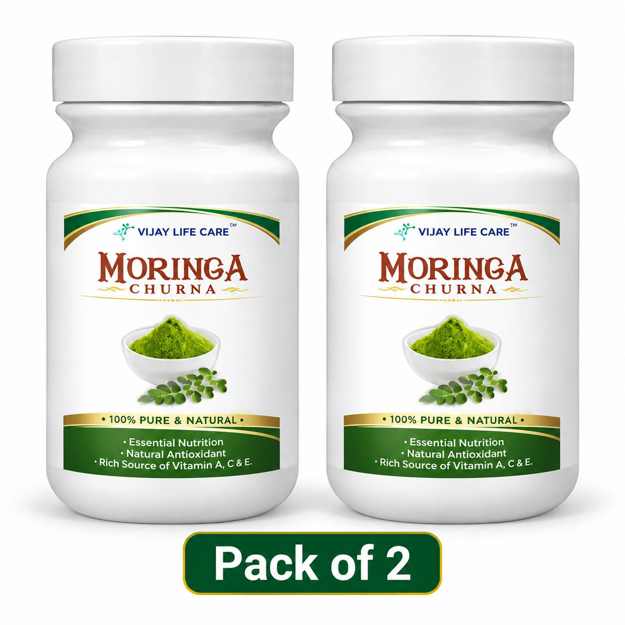 Vijay Life Care Moringa Churna Powder 100gm – 100% Pure & Natural, Rich in Vitamins A, C & E | Pack of 2, 3 & 4