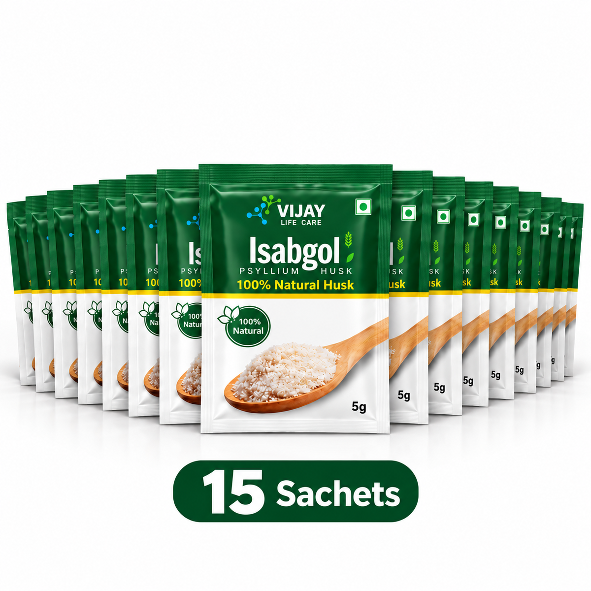 Vijay Life Care Isabgol 5g Sachets 100% Natural Fiber for Healthy Digestion | Starter, Value & Family Packs