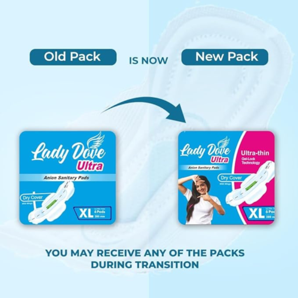 Lady Dove Santiary Pads for Women XL 280 mm, Pack of 8 | Premium Cotton Sanitary Napkins | Anion Technology for Odor Control & Anti-Bacterial Protection | Strong Absorption, 48 Pads
